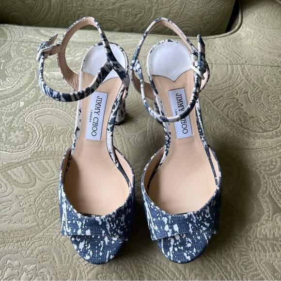 NWT Jimmy Choo Peachy 105 Bleached Denim Size 38.5 - Picture 5 of 15